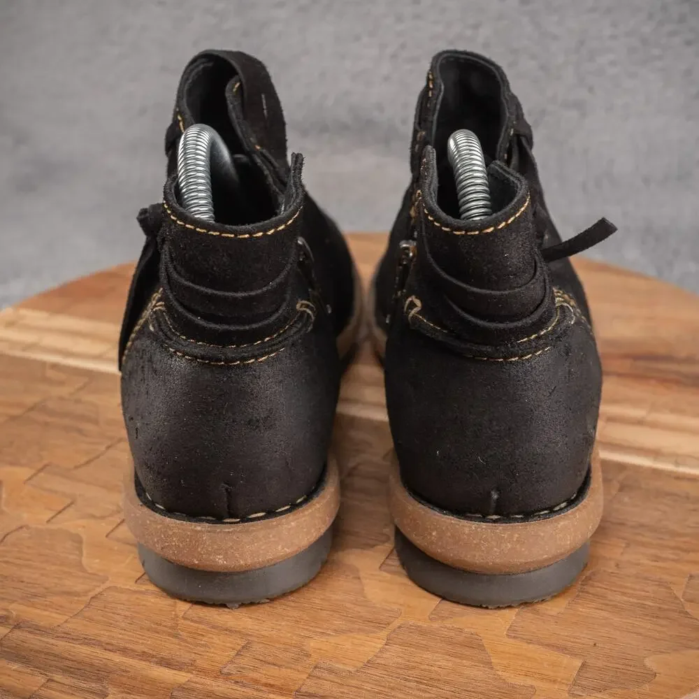 Born Boots Womens Sz 7.5 Black Wynter Suede Leather‎ Distressed side Zip Comfort